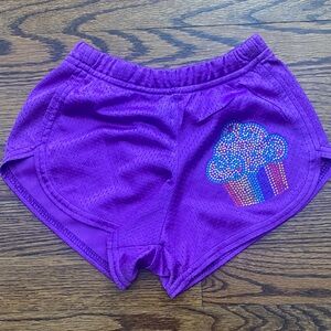 Purple Kids Shorts with Cupcake Design